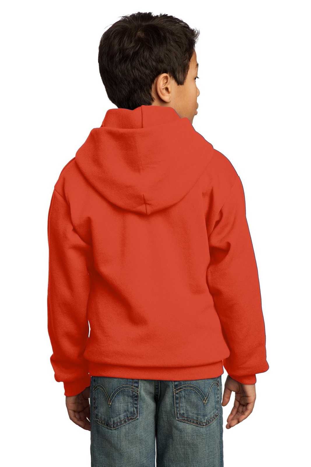 Port &amp; Company PC90YH Youth Core Fleece Pullover Hooded Sweatshirt - Orange - HIT a Double - 2