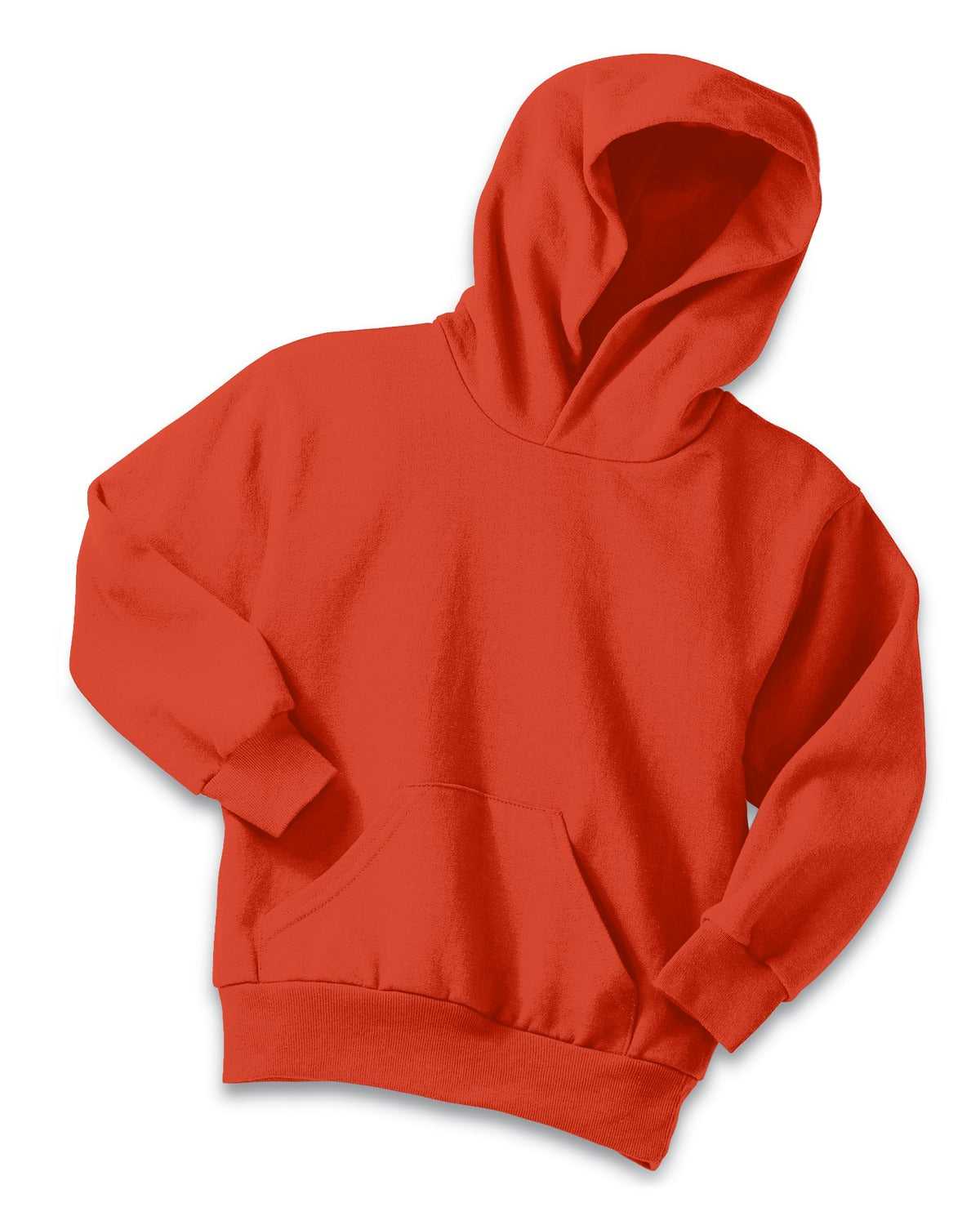 Port &amp; Company PC90YH Youth Core Fleece Pullover Hooded Sweatshirt - Orange - HIT a Double - 4