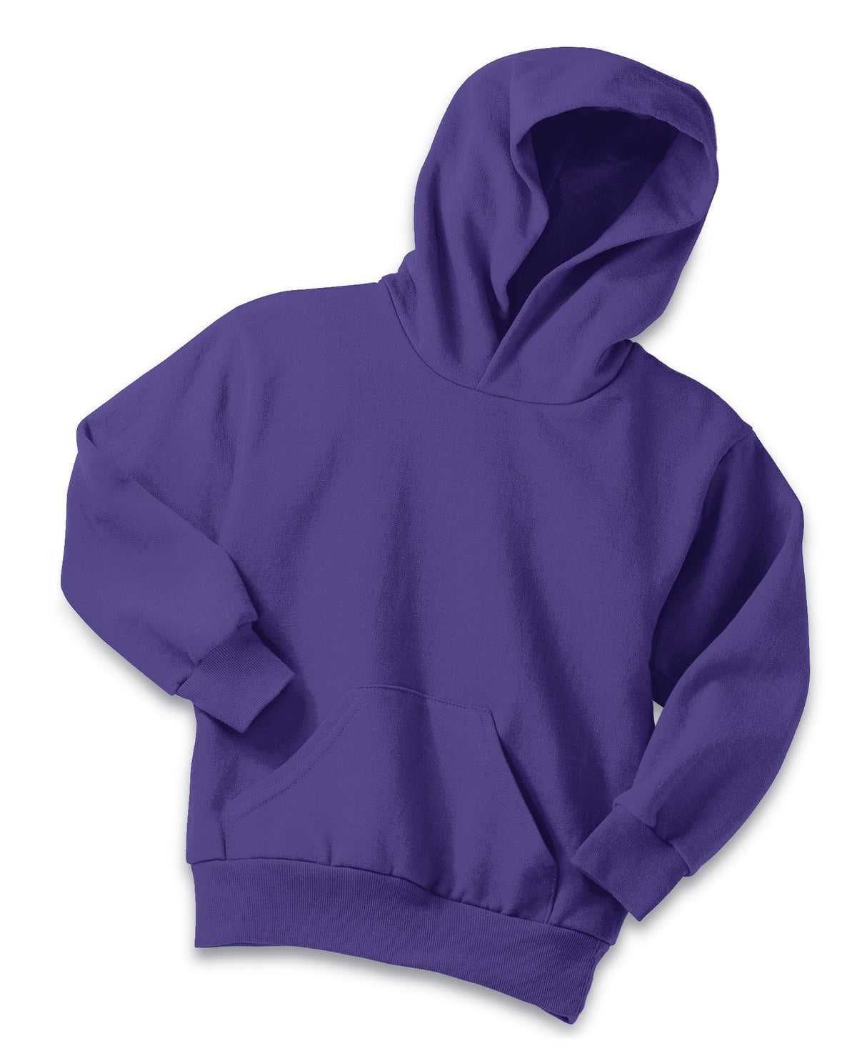 Port &amp; Company PC90YH Youth Core Fleece Pullover Hooded Sweatshirt - Purple - HIT a Double - 4