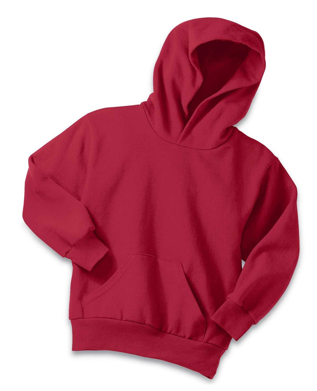 Port &amp; Company PC90YH Youth Core Fleece Pullover Hooded Sweatshirt - Red - HIT a Double - 4