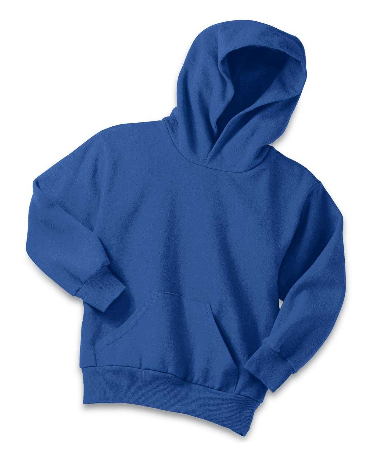 Port &amp; Company PC90YH Youth Core Fleece Pullover Hooded Sweatshirt - Royal - HIT a Double - 5