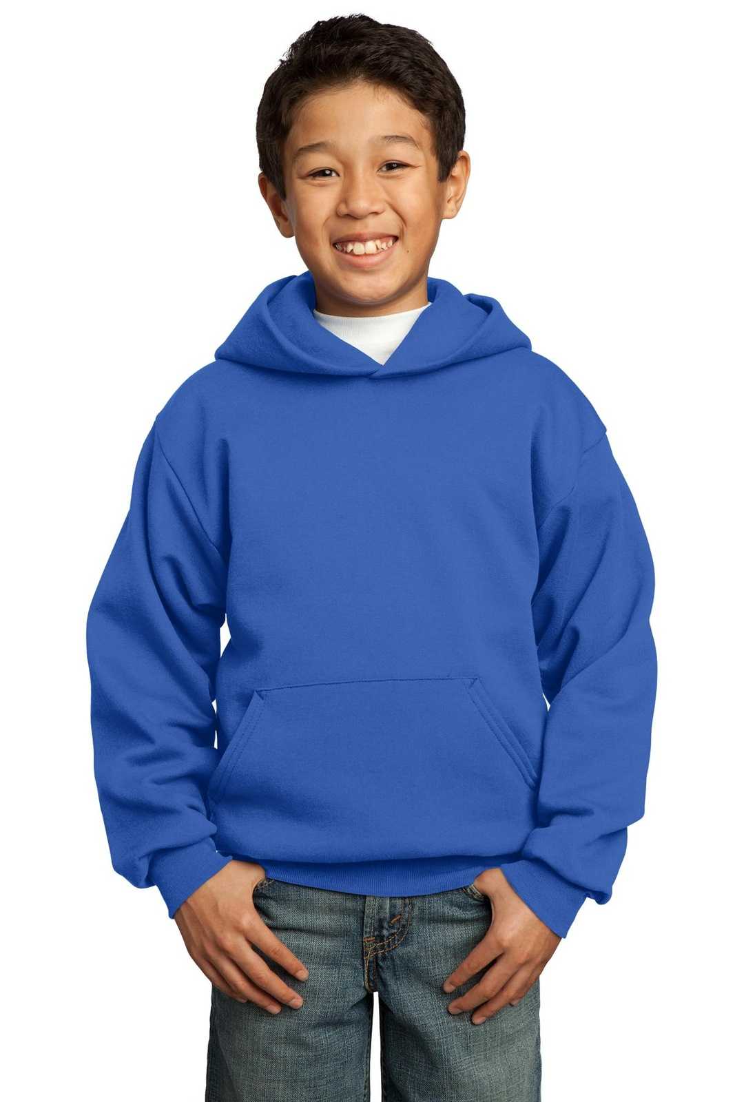 Port &amp; Company PC90YH Youth Core Fleece Pullover Hooded Sweatshirt - Royal - HIT a Double - 1