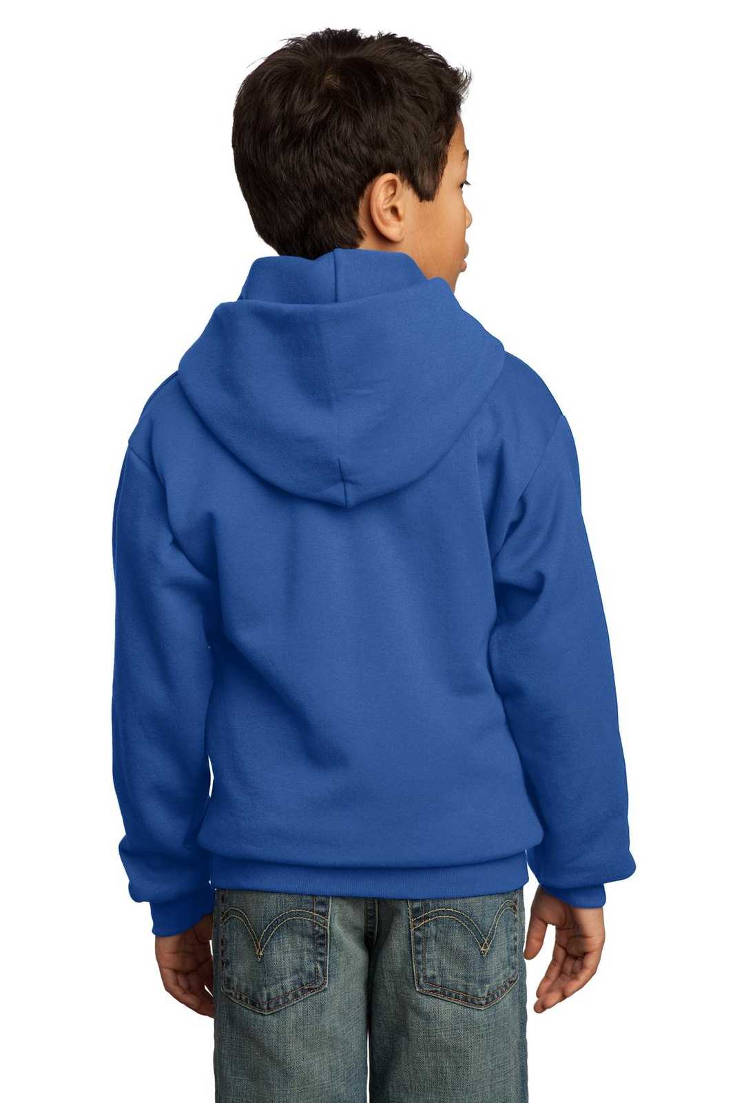 Port &amp; Company PC90YH Youth Core Fleece Pullover Hooded Sweatshirt - Royal - HIT a Double - 2