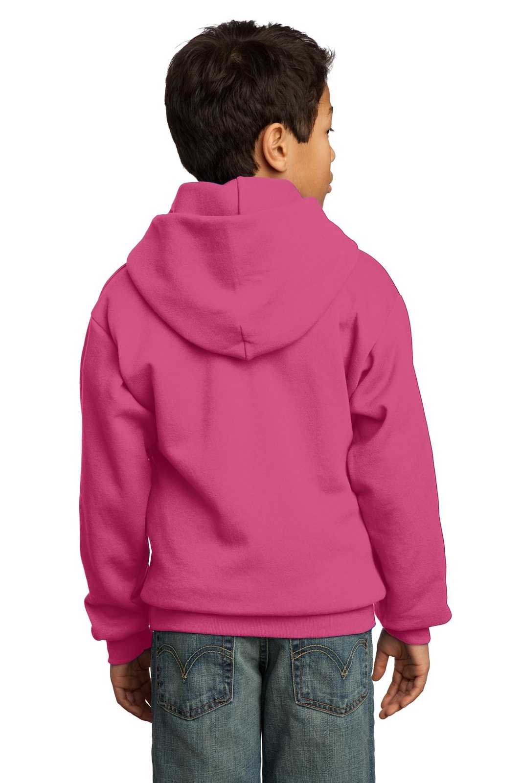 Port &amp; Company PC90YH Youth Core Fleece Pullover Hooded Sweatshirt - Sangria - HIT a Double - 2
