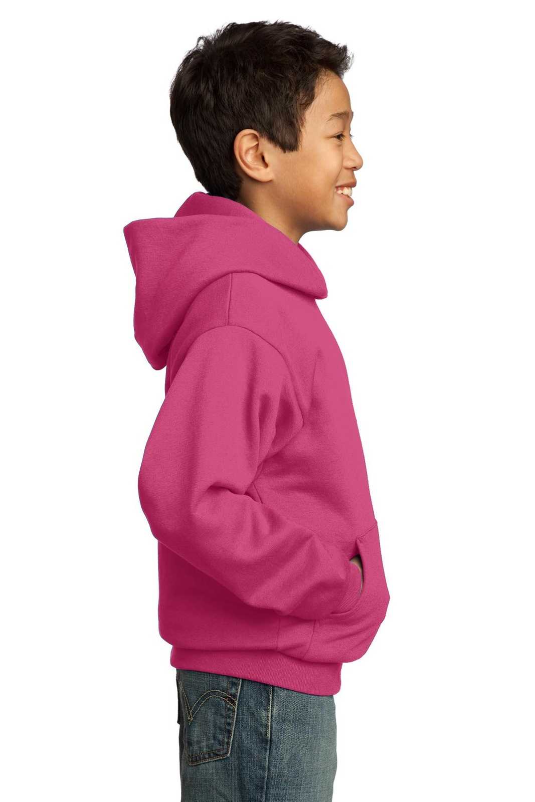 Port &amp; Company PC90YH Youth Core Fleece Pullover Hooded Sweatshirt - Sangria - HIT a Double - 3