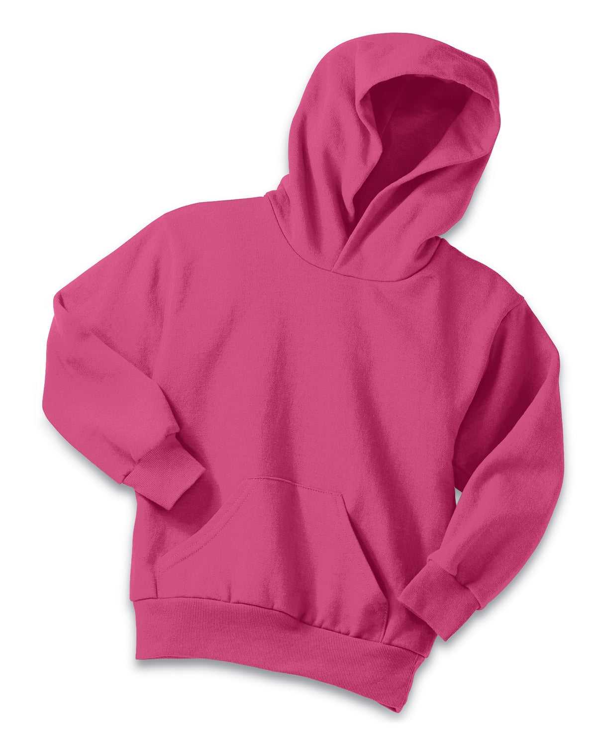 Port &amp; Company PC90YH Youth Core Fleece Pullover Hooded Sweatshirt - Sangria - HIT a Double - 4
