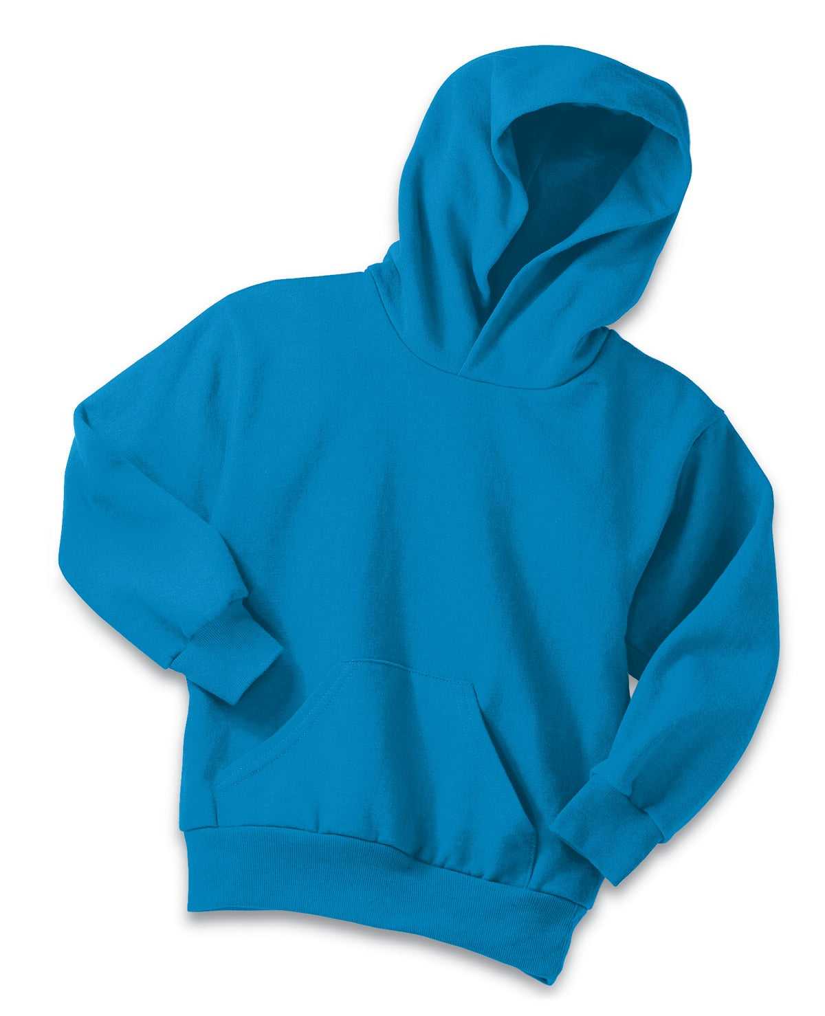 Port &amp; Company PC90YH Youth Core Fleece Pullover Hooded Sweatshirt - Sapphire - HIT a Double - 5