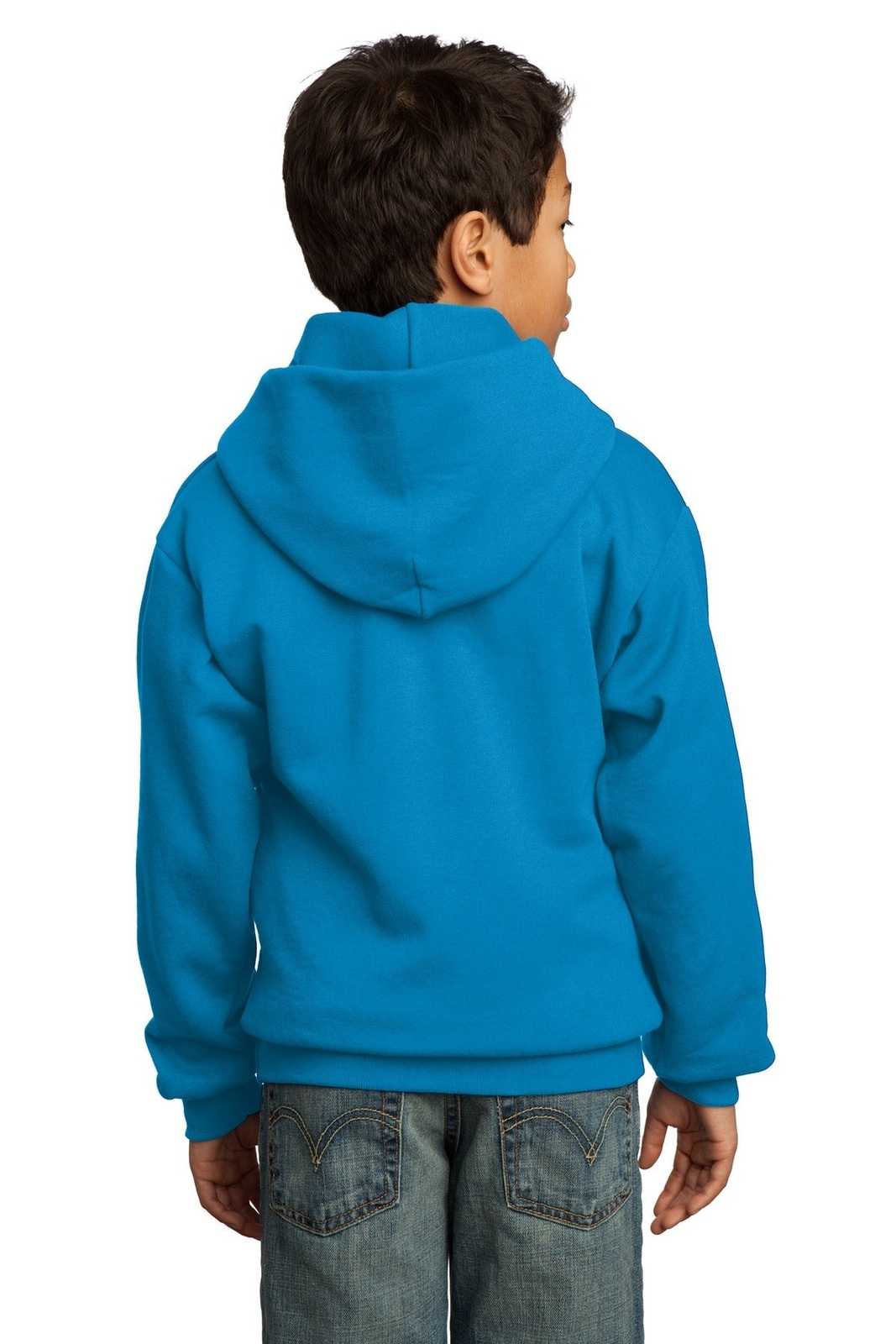 Port &amp; Company PC90YH Youth Core Fleece Pullover Hooded Sweatshirt - Sapphire - HIT a Double - 2