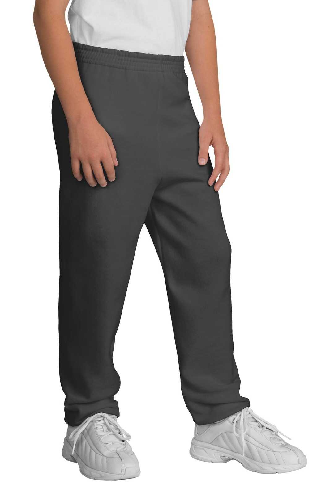 Port &amp; Company PC90YP Youth Core Fleece Sweatpant - Charcoal - HIT a Double - 1