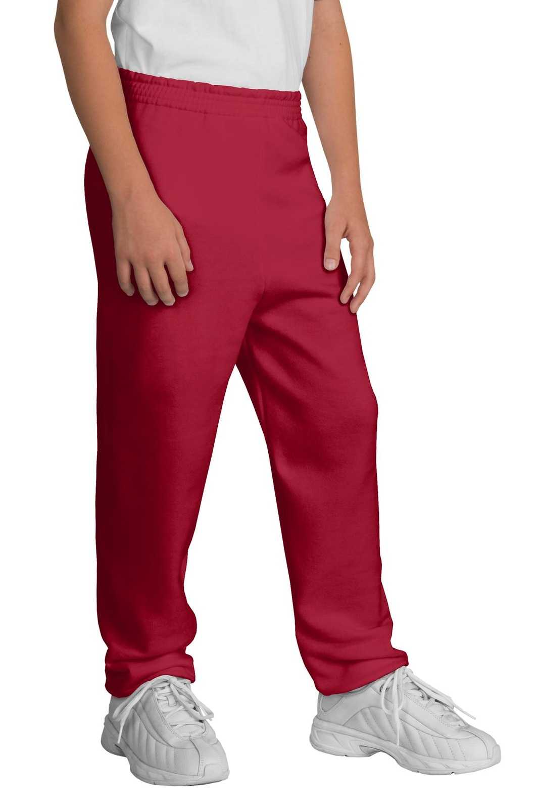Port &amp; Company PC90YP Youth Core Fleece Sweatpant - Red - HIT a Double - 1