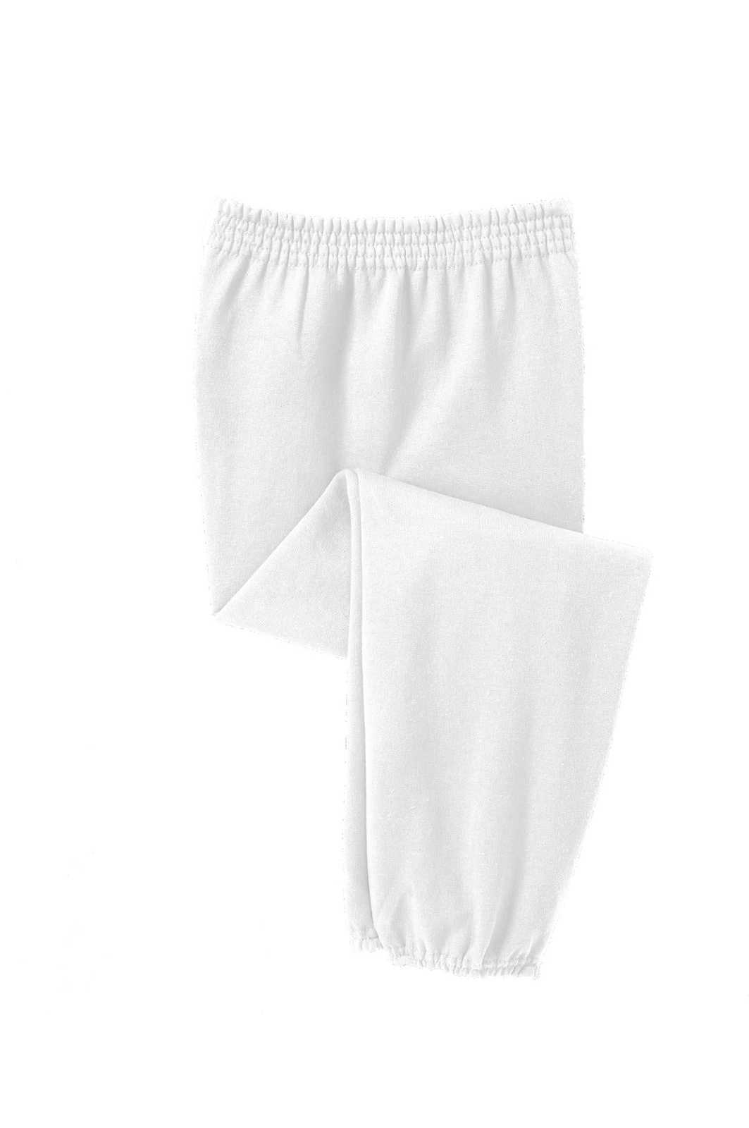 Port &amp; Company PC90YP Youth Core Fleece Sweatpant - White - HIT a Double - 3