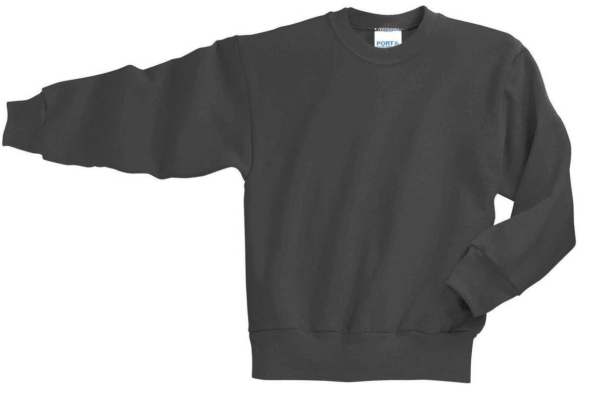 Port &amp; Company PC90Y Youth Core Fleece Crewneck Sweatshirt - Charcoal - HIT a Double - 4