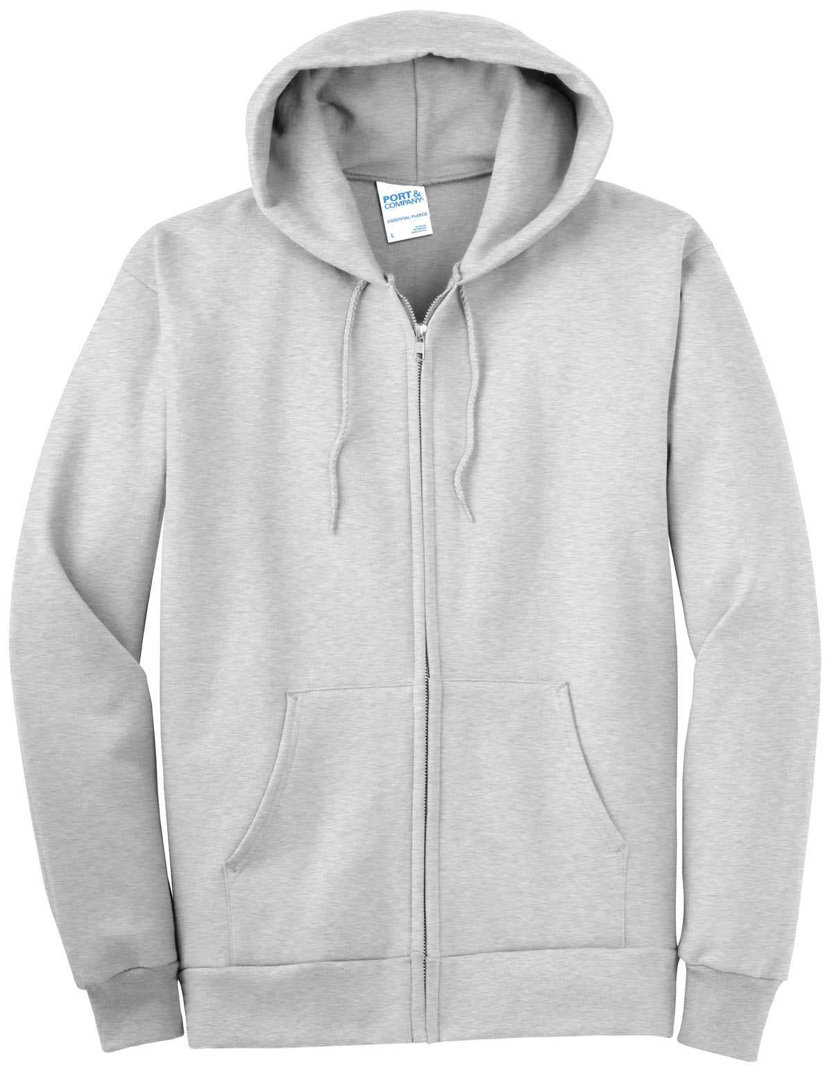 Port &amp; Company PC90ZHT Tall Essential Fleece Full-Zip Hooded Sweatshirt - Ash - HIT a Double - 2