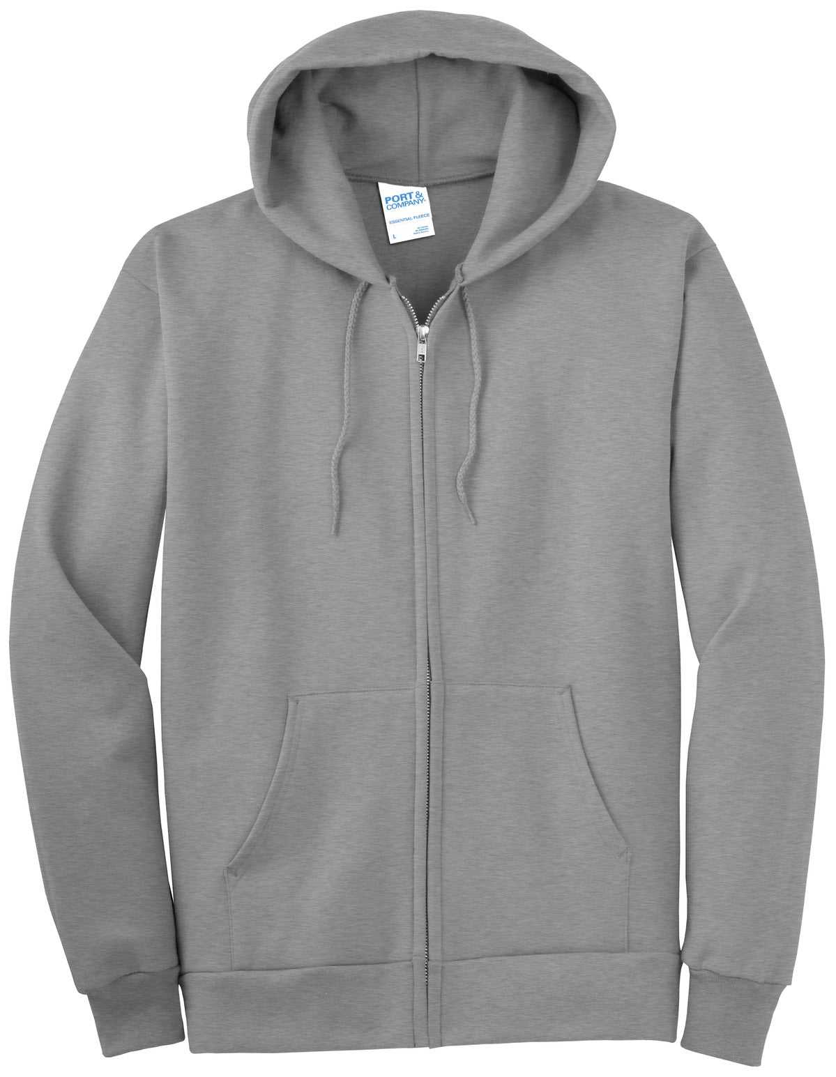Port &amp; Company PC90ZHT Tall Essential Fleece Full-Zip Hooded Sweatshirt - Athletic Heather - HIT a Double - 2