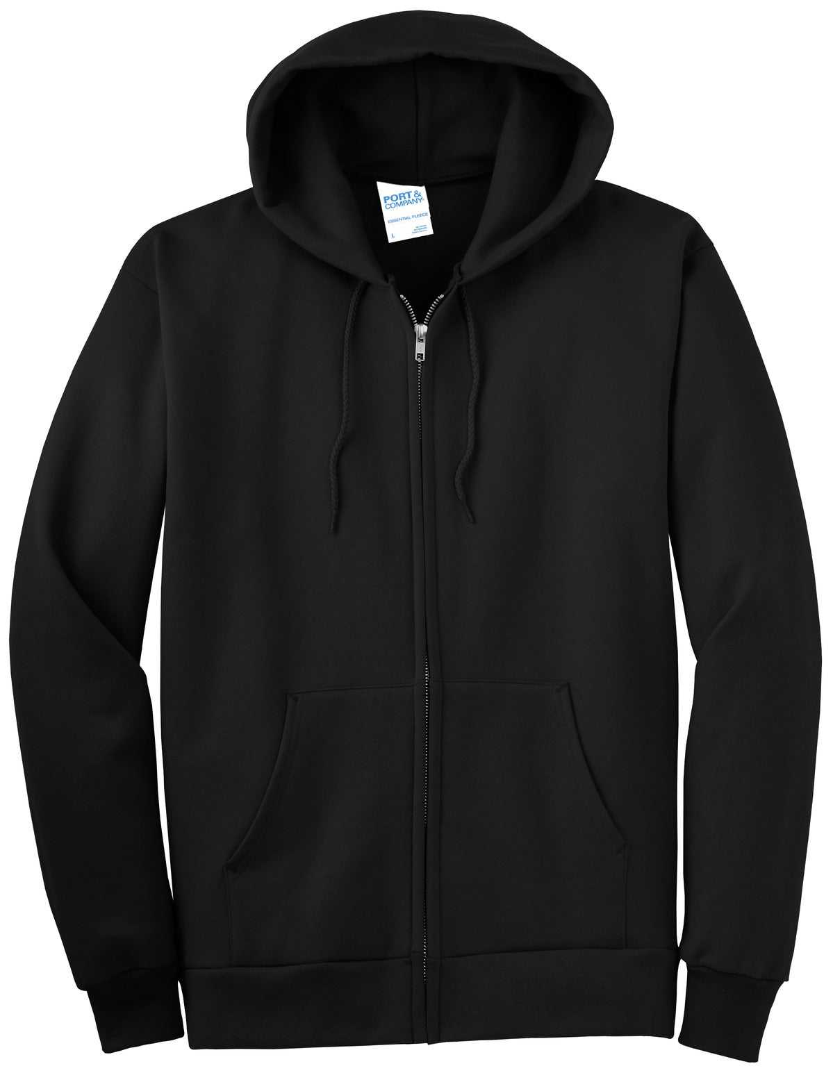 Port &amp; Company PC90ZHT Tall Essential Fleece Full-Zip Hooded Sweatshirt - Jet Black - HIT a Double - 2