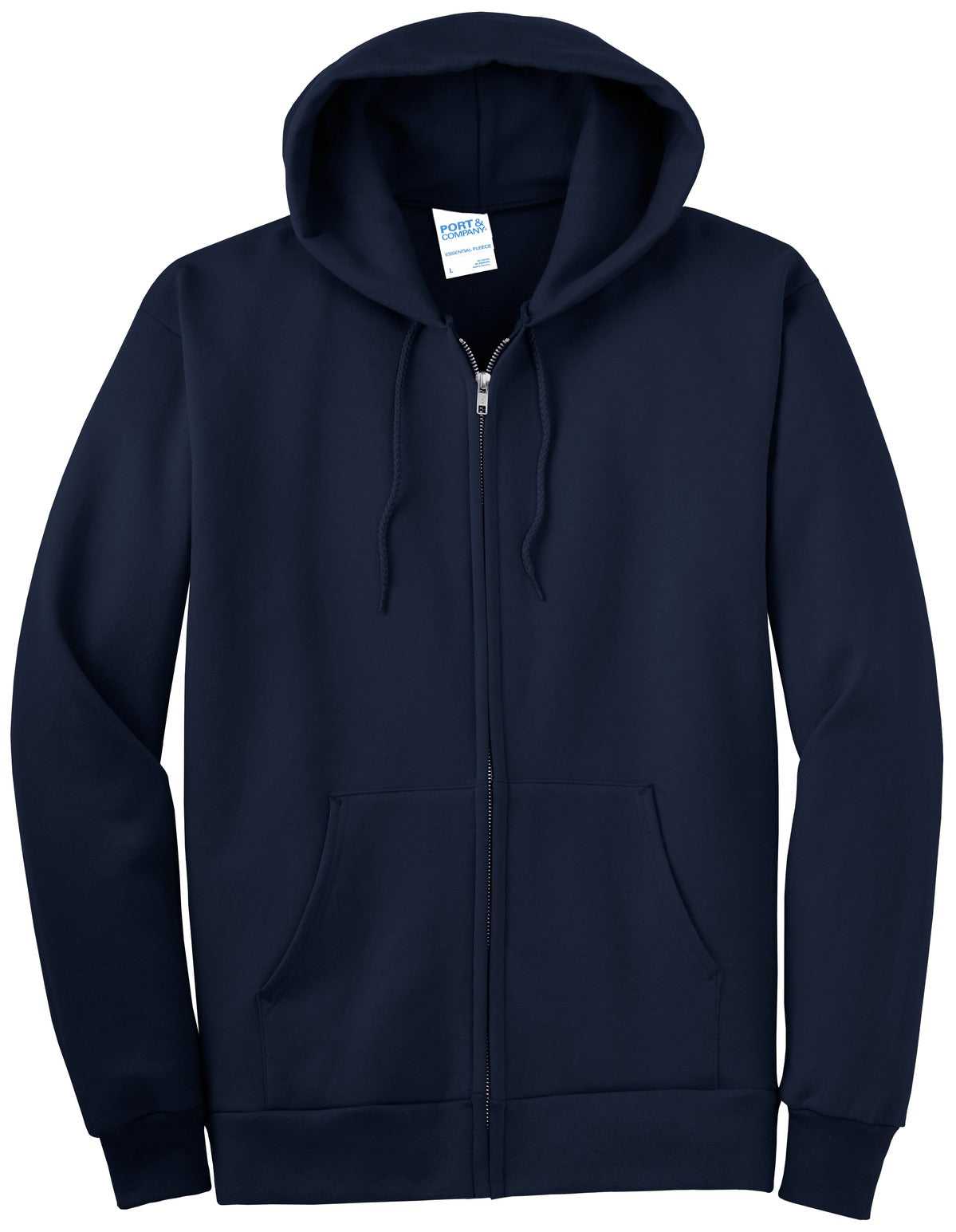 Port & Company PC90ZHT Tall Essential Fleece Full-Zip Hooded Sweatshirt - Navy - HIT a Double - 1
