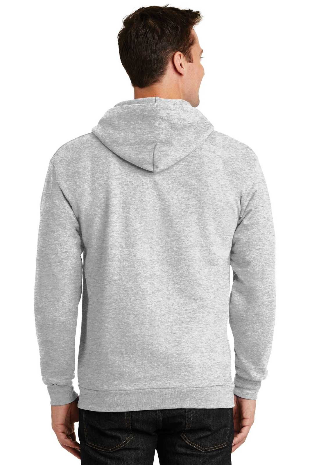 Port &amp; Company PC90ZH Essential Fleece Full-Zip Hooded Sweatshirt - Ash - HIT a Double - 2