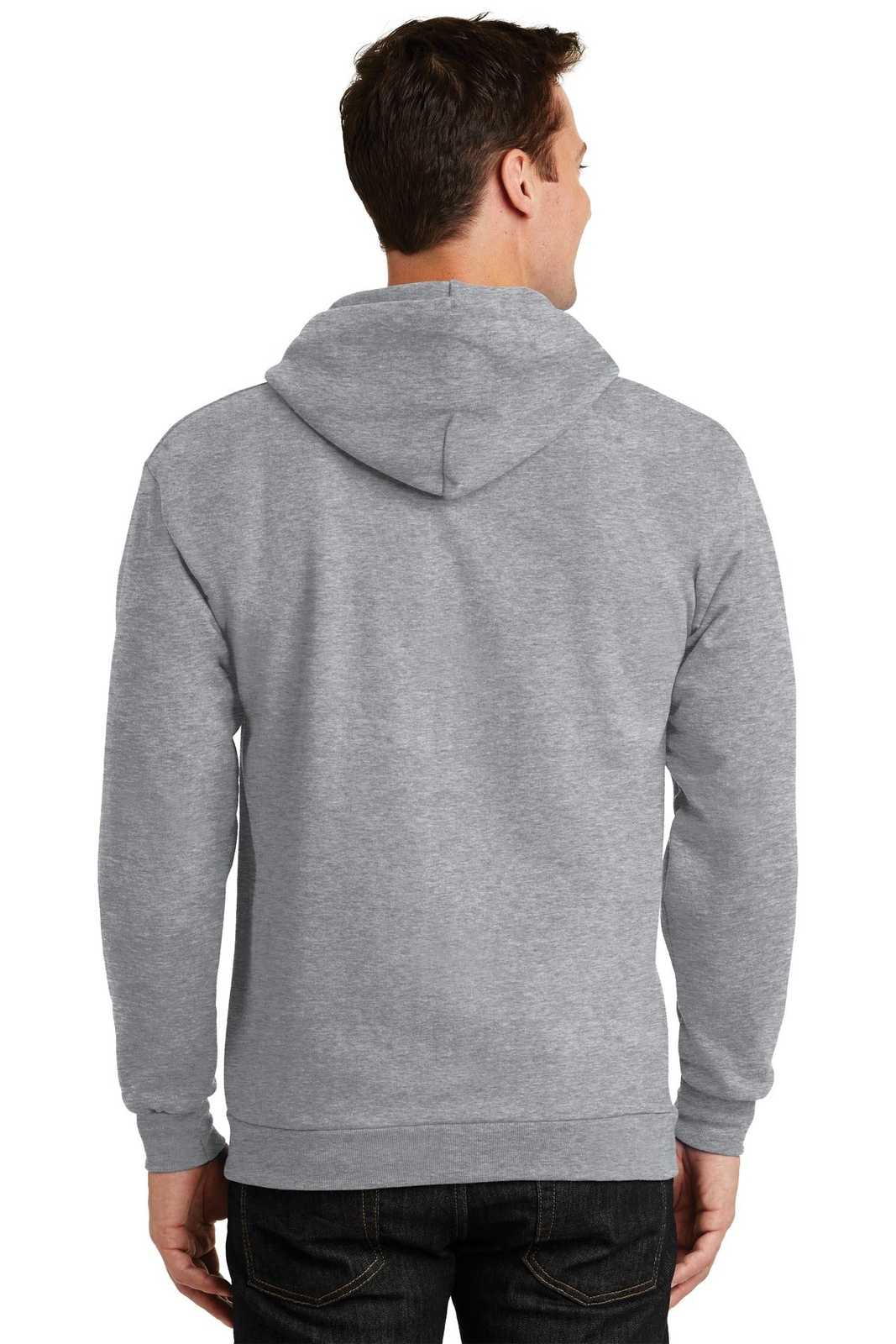 Port &amp; Company PC90ZH Essential Fleece Full-Zip Hooded Sweatshirt - Athletic Heather - HIT a Double - 2