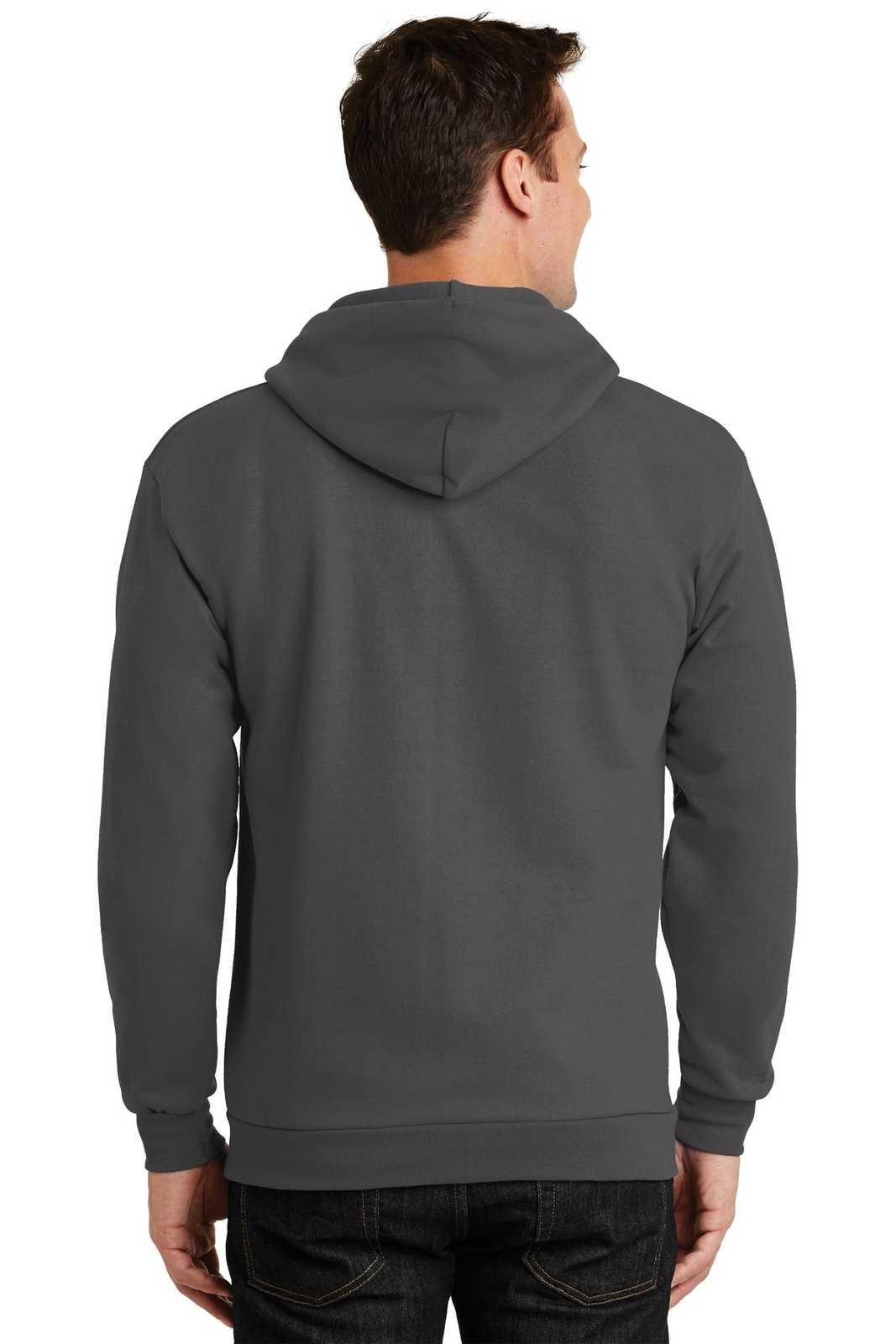 Port &amp; Company PC90ZH Essential Fleece Full-Zip Hooded Sweatshirt - Charcoal - HIT a Double - 2