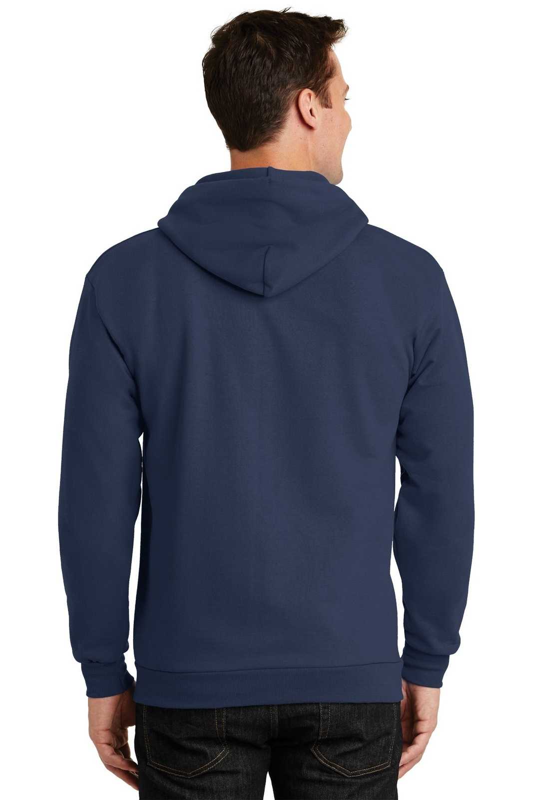 Port & Company PC90ZH Essential Fleece Full-Zip Hooded Sweatshirt - Navy - HIT a Double - 1