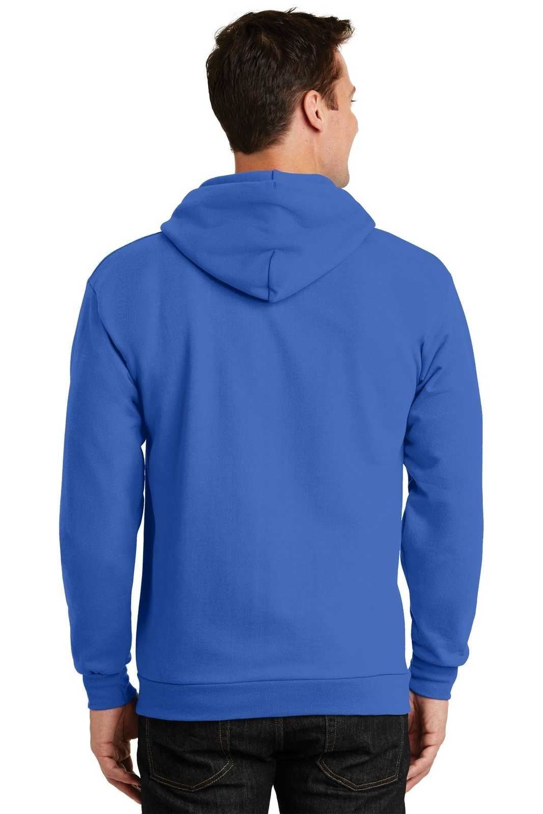 Port &amp; Company PC90ZH Essential Fleece Full-Zip Hooded Sweatshirt - Royal - HIT a Double - 2