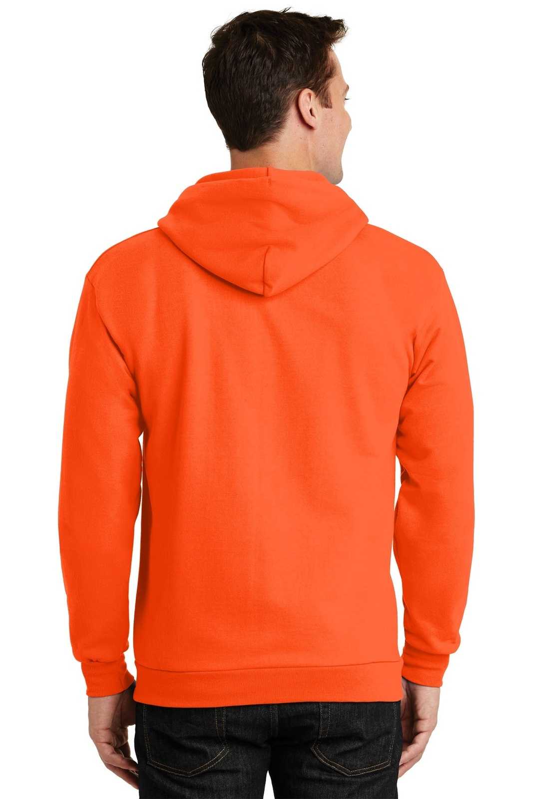 Port &amp; Company PC90ZH Essential Fleece Full-Zip Hooded Sweatshirt - Safety Orange - HIT a Double - 2