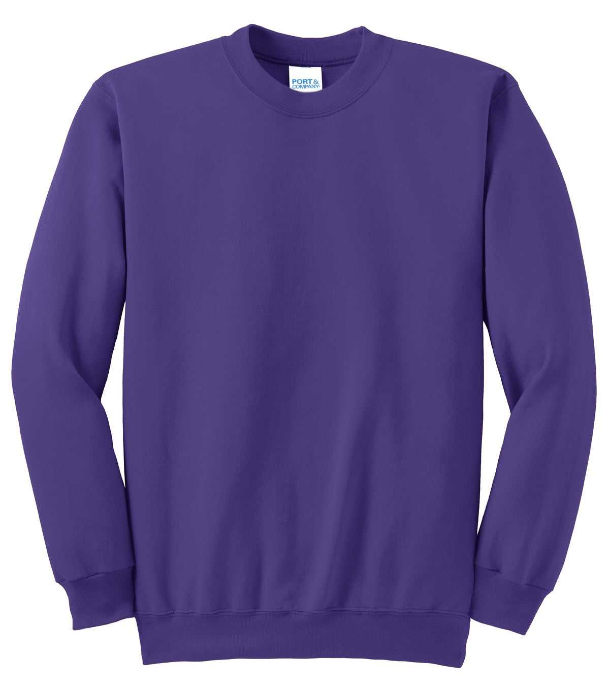 Port &amp; Company PC90 Essential Fleece Crewneck Sweatshirt - Purple - HIT a Double - 5