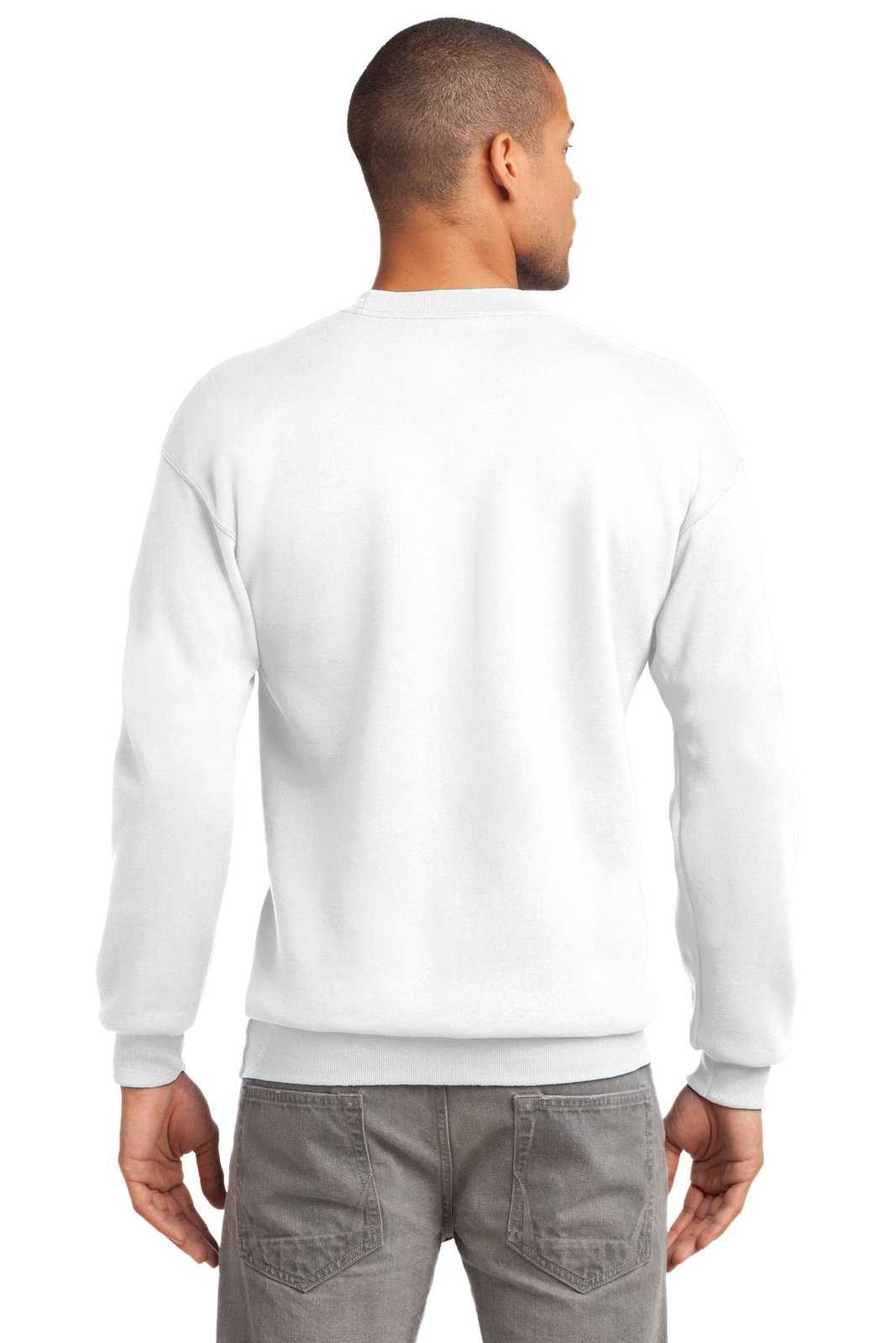 Port &amp; Company PC90 Essential Fleece Crewneck Sweatshirt - White - HIT a Double - 2