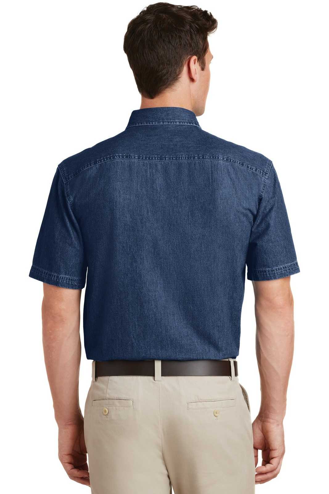 Port &amp; Company SP11 Short Sleeve Value Denim Shirt - Ink Blue - HIT a Double - 2