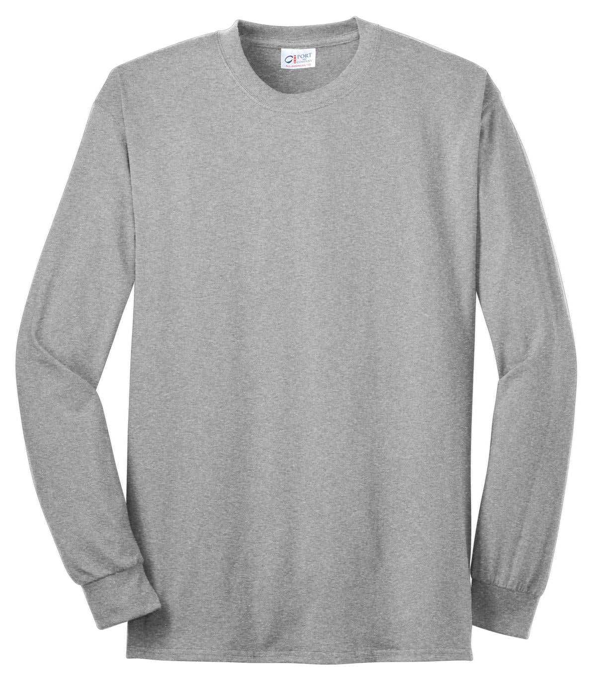 Port &amp; Company USA100LS Long Sleeve All-American Tee - Athletic Heather - HIT a Double - 5