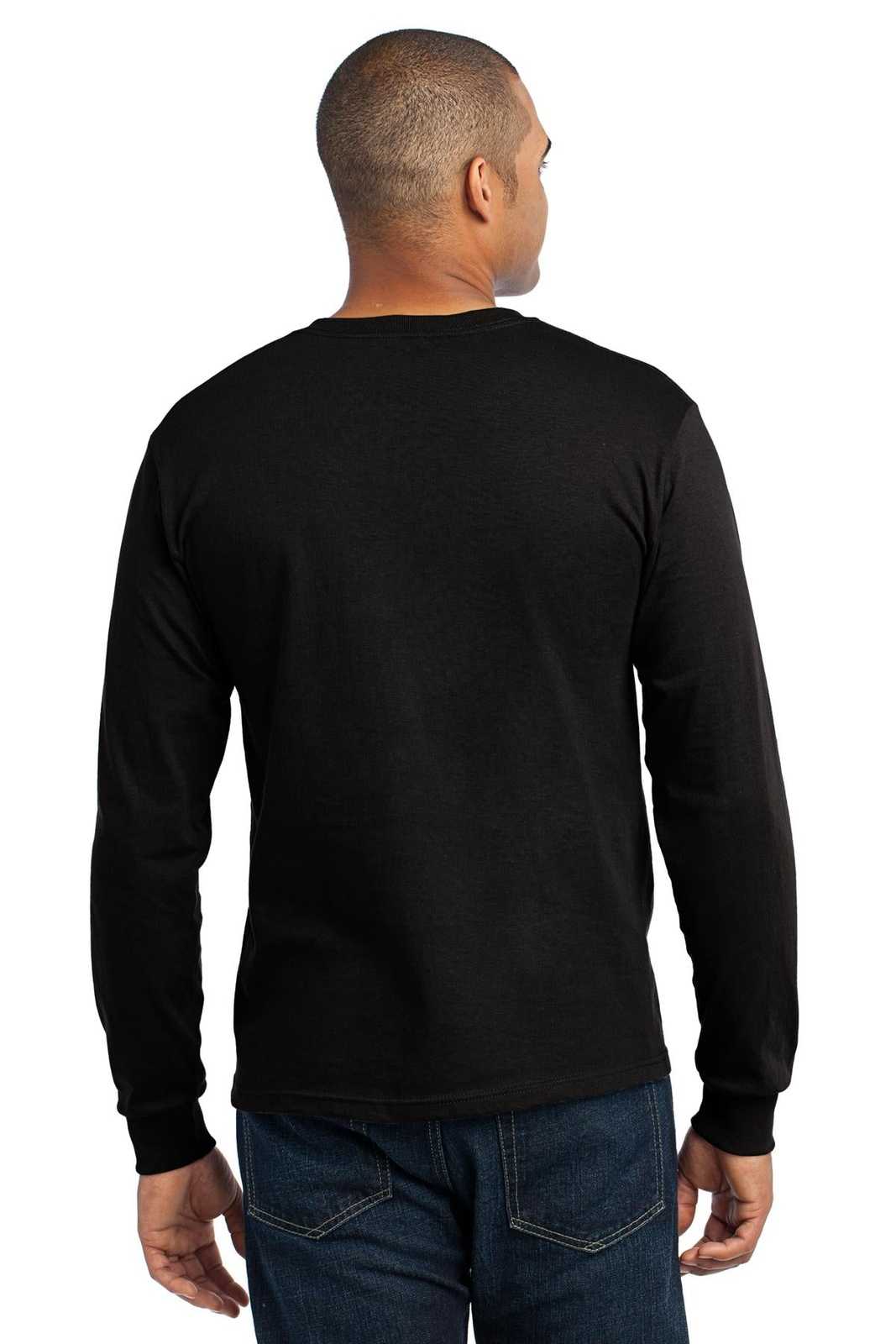 Port &amp; Company USA100LS Long Sleeve All-American Tee - Black - HIT a Double - 2
