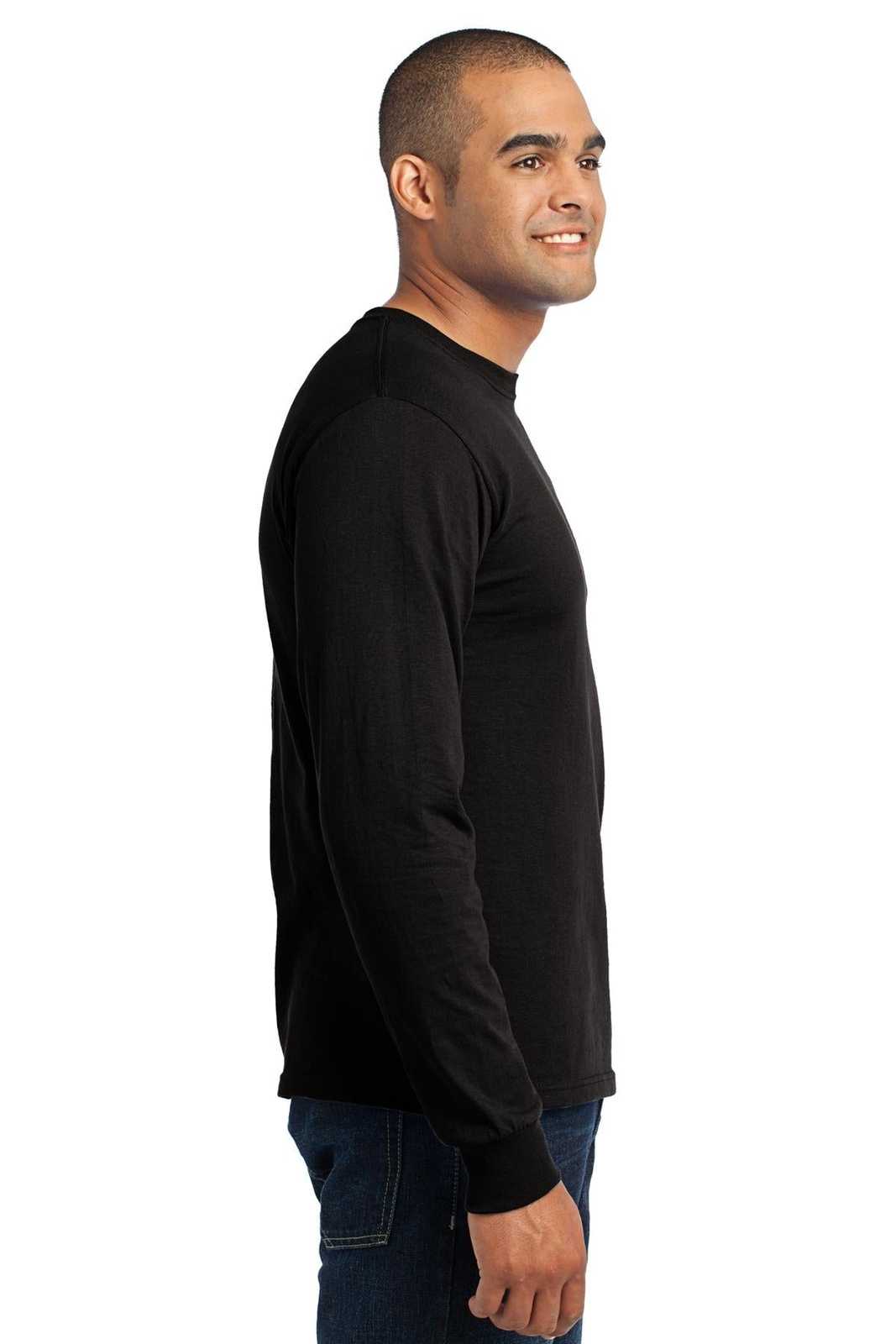 Port &amp; Company USA100LS Long Sleeve All-American Tee - Black - HIT a Double - 3