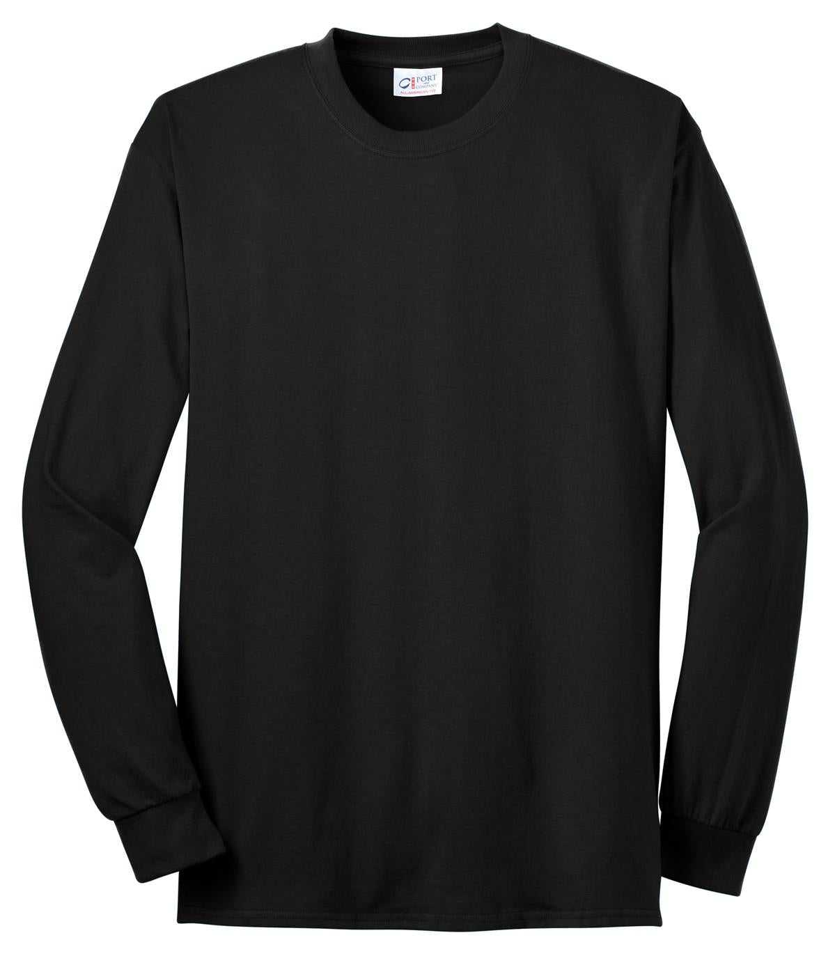 Port &amp; Company USA100LS Long Sleeve All-American Tee - Black - HIT a Double - 5
