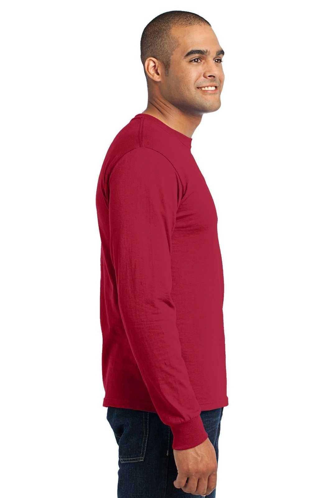 Port &amp; Company USA100LS Long Sleeve All-American Tee - Red - HIT a Double - 3