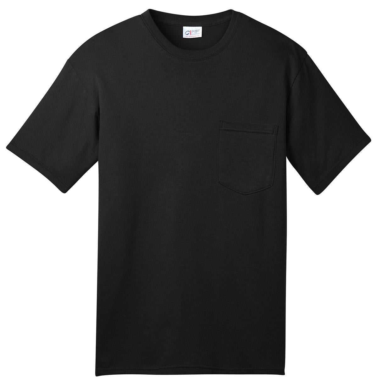 Port &amp; Company USA100P All-American Pocket Tee - Black - HIT a Double - 5