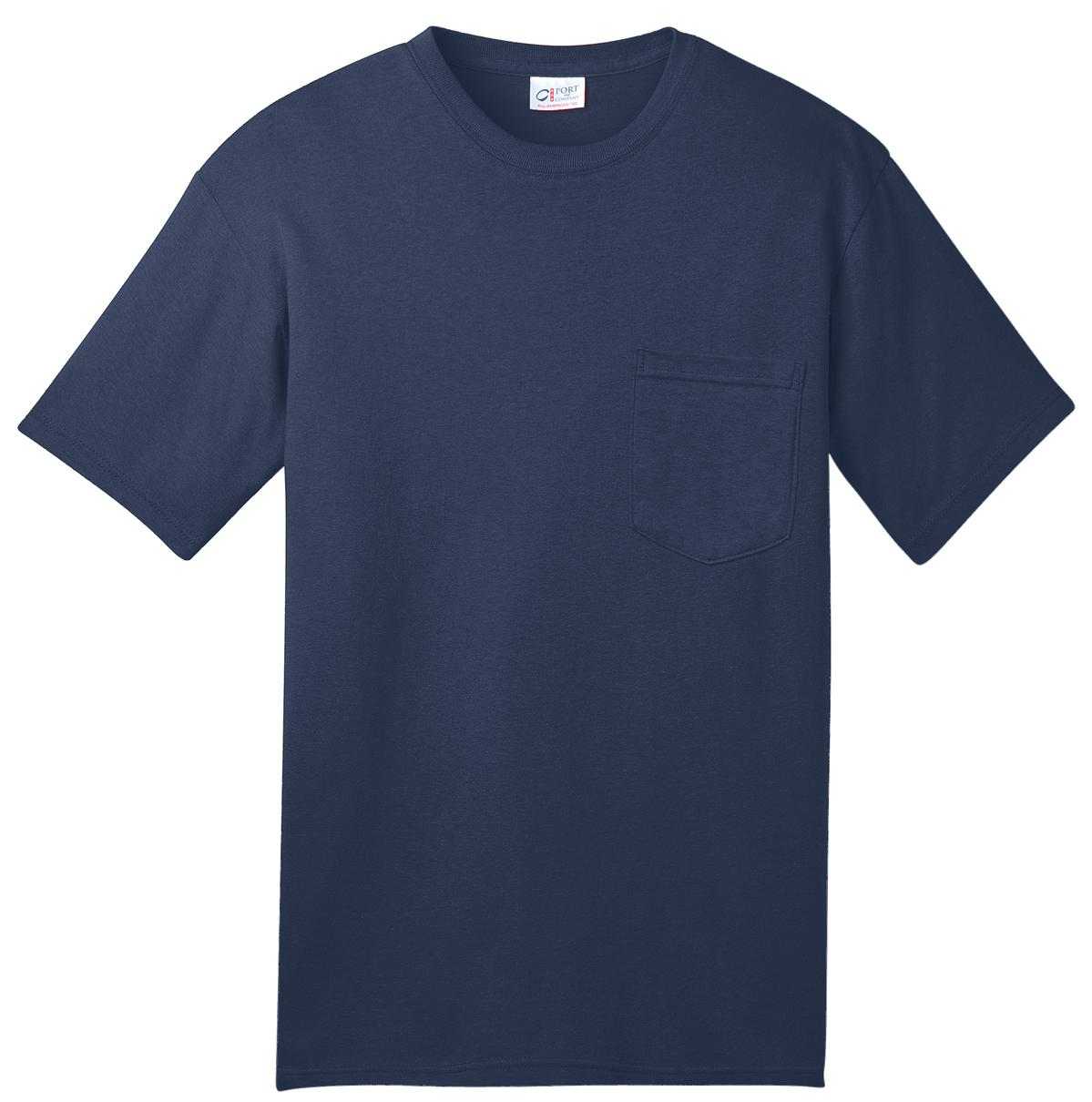 Port &amp; Company USA100P All-American Pocket Tee - Navy - HIT a Double - 5