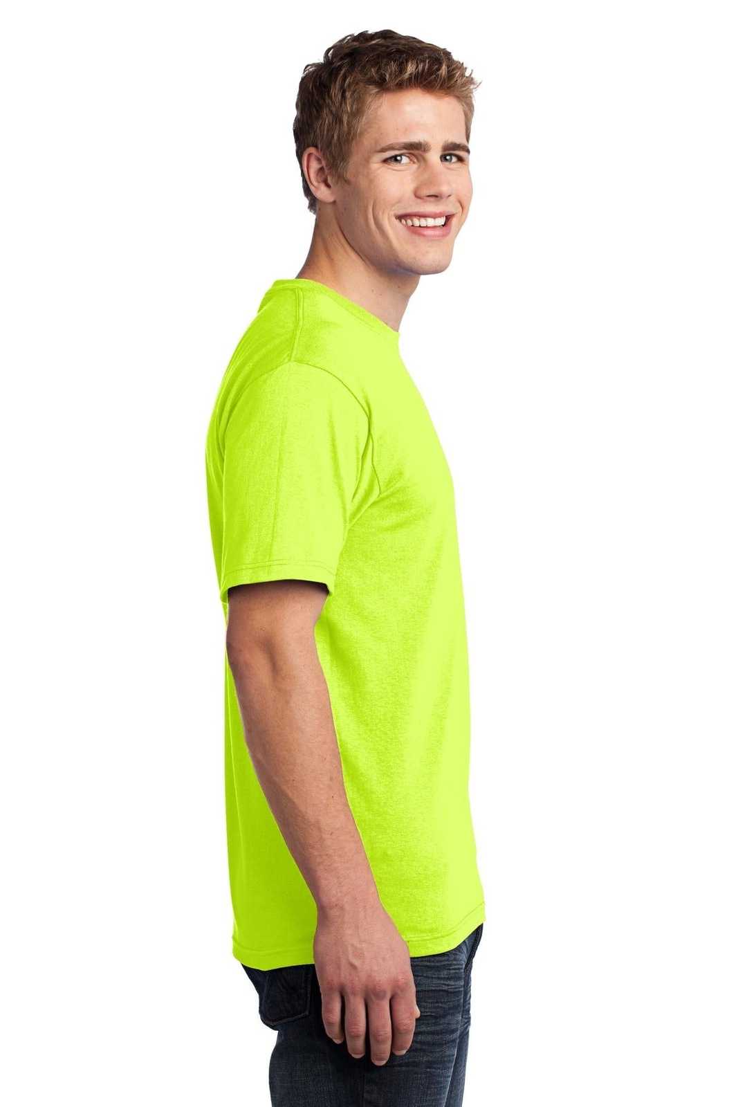 Port &amp; Company USA100P All-American Pocket Tee - Safety Green - HIT a Double - 3