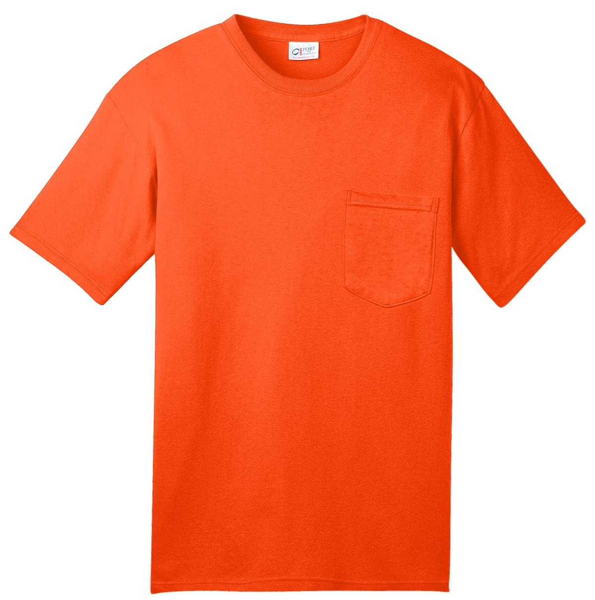 Port &amp; Company USA100P All-American Pocket Tee - Safety Orange - HIT a Double - 5