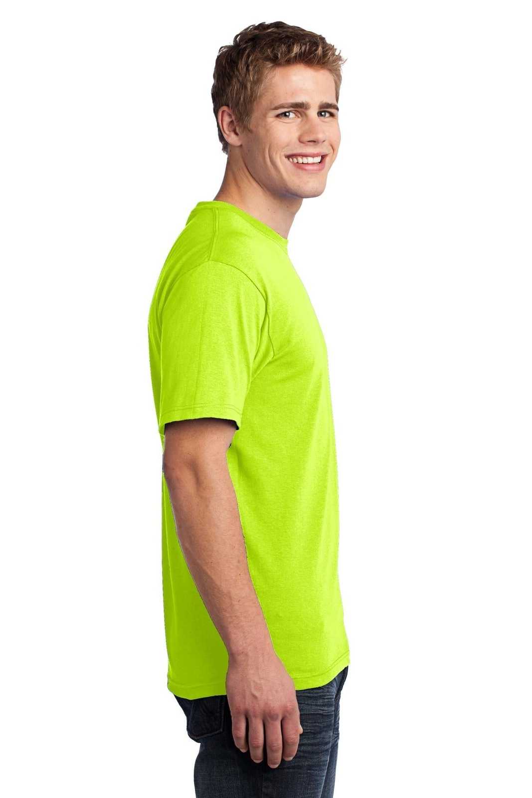 Port &amp; Company USA100 All-American Tee - Safety Green - HIT a Double - 3