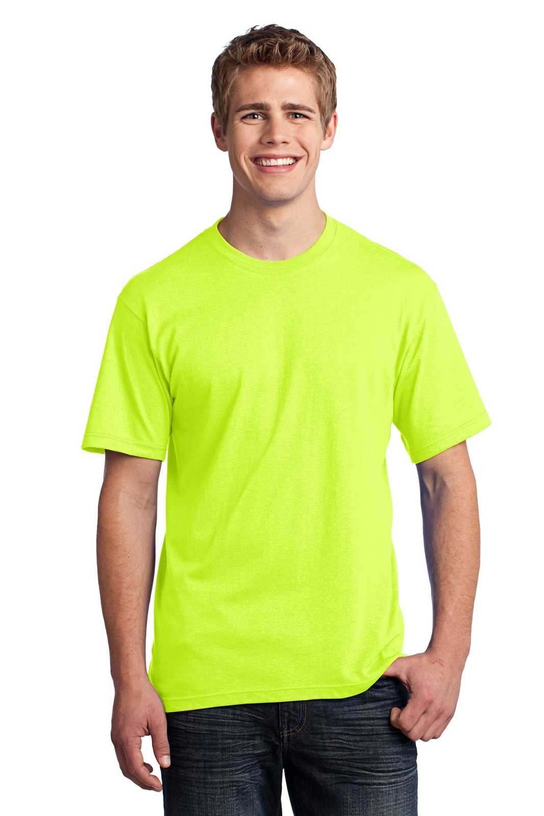 Port &amp; Company USA100 All-American Tee - Safety Green - HIT a Double - 1