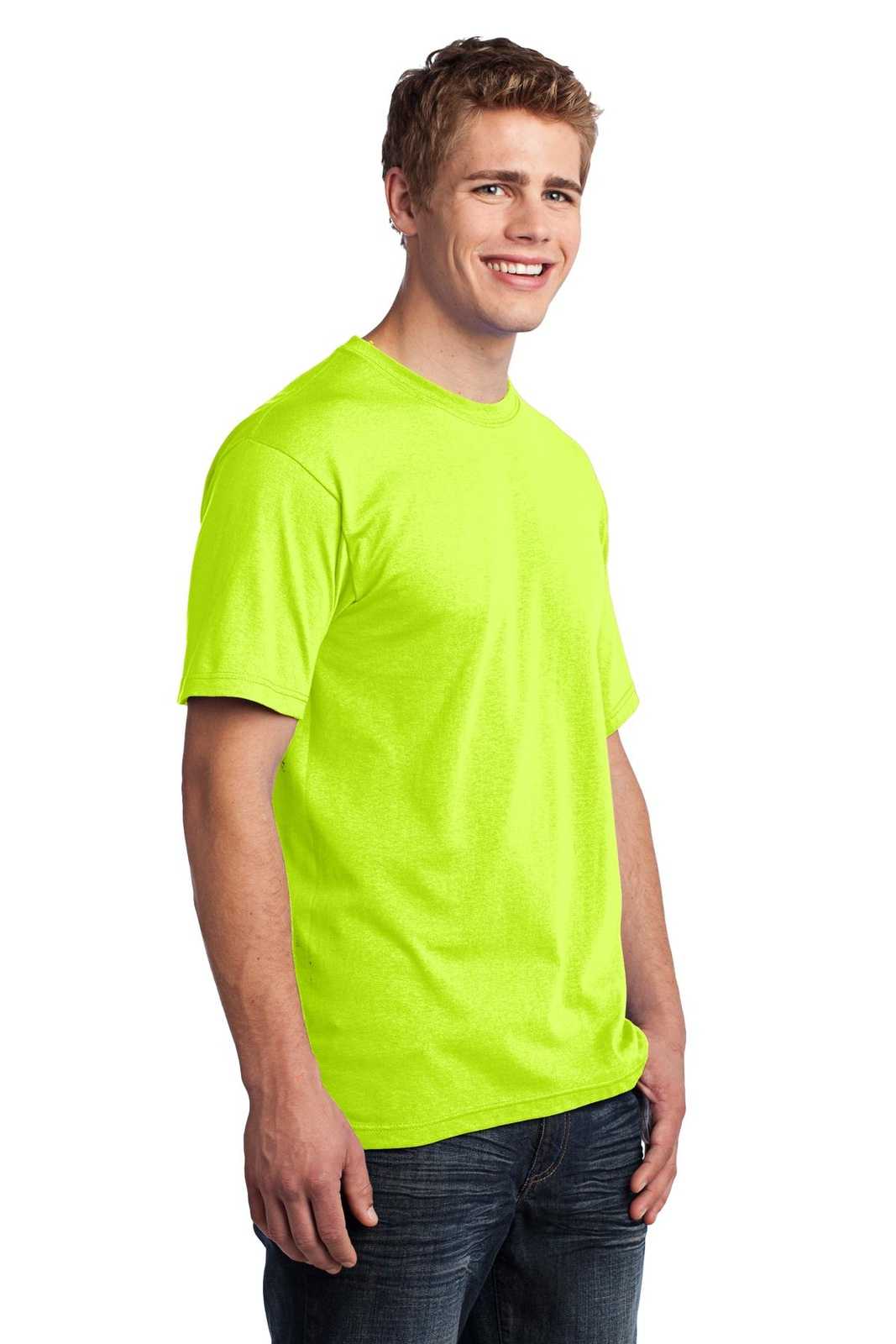 Port &amp; Company USA100 All-American Tee - Safety Green - HIT a Double - 4