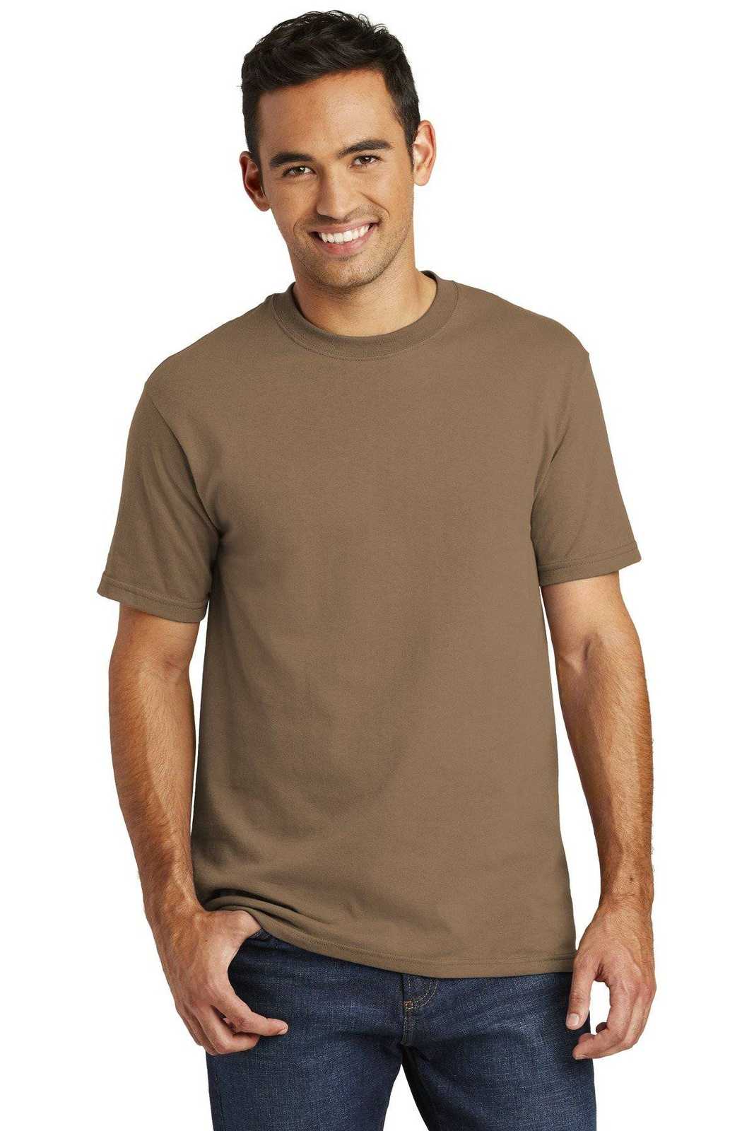 Port &amp; Company USA100 All-American Tee - Woodland Brown - HIT a Double - 1
