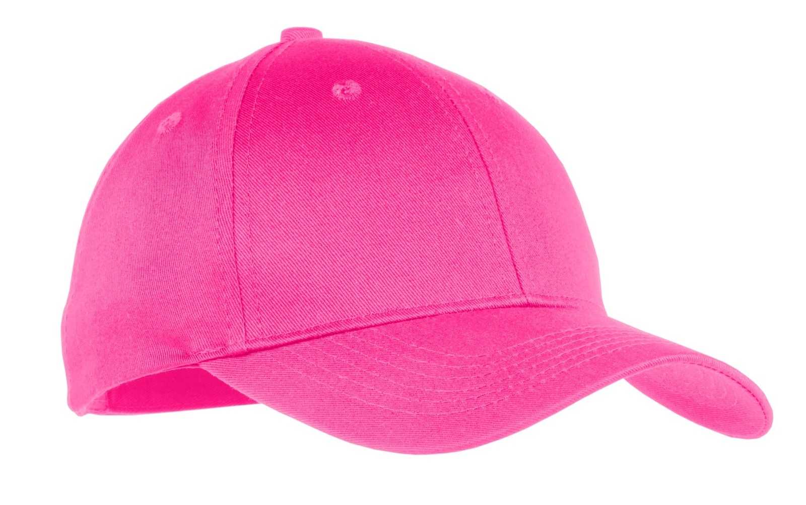 Port & Company YCP80 Youth Six-Panel Twill Cap - Neon Pink - HIT a Double - 1