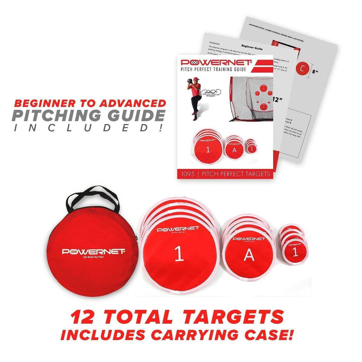 PowerNer Pitch Perfect Training Targets - Red - HIT A Double