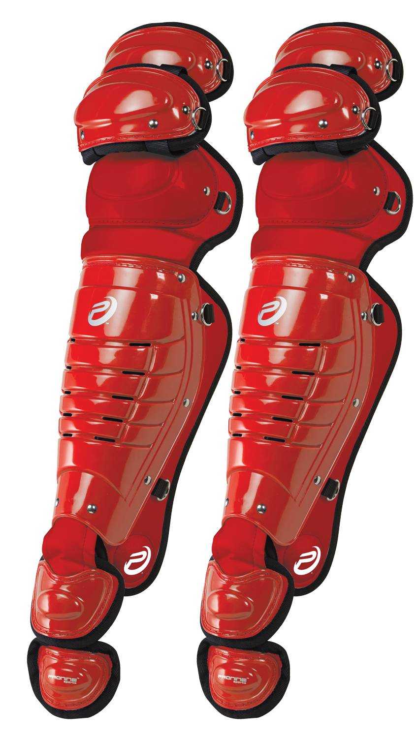 ProNine ProLine Catcher's Leg Guards - Red - HIT a Double