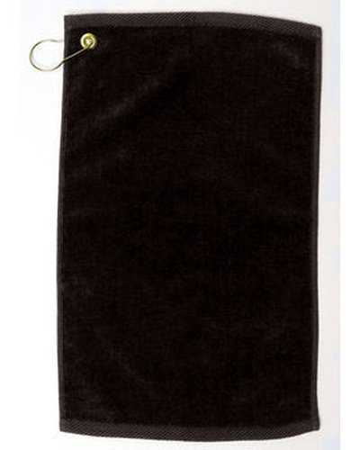 Pro Towels 1118DEC Velour Fingertip Golf Towel - Black - HIT a Double