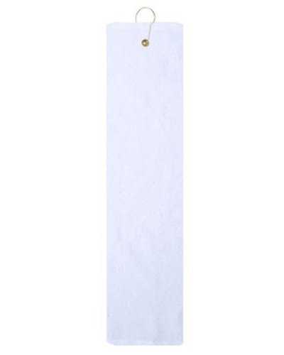Pro Towels TRUE25TF Diamond Collection Golf Towel - White - HIT a Double