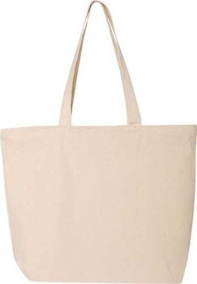 Q-Tees Q611 25L Zippered Tote - Natural - HIT a Double - 1
