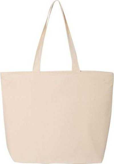 Q-Tees Q611 25L Zippered Tote - Natural - HIT a Double - 2