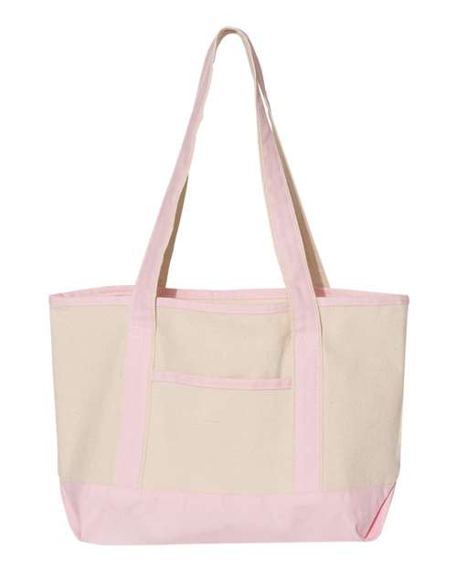 Q-Tees Q125800 20L Small Deluxe Tote - Natural Light Pink - HIT a Double